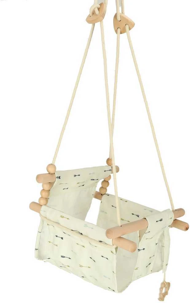 Vienvietės medinės sūpynės 28 cm, baltos