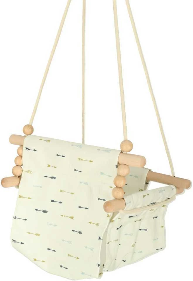 Vienvietės medinės sūpynės 28 cm, baltos