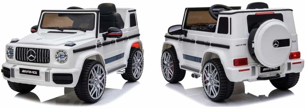 Vienvietis elektromobilis Mercedes G63 AMG 4x4, baltas