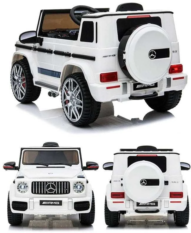 Vienvietis elektromobilis Mercedes G63 AMG 4x4, baltas