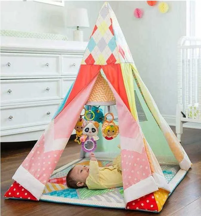 Žaidimų palapinė – lavinimo kilimėlis, tipis WIGWAM 2in1