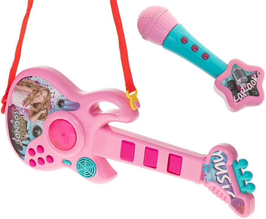 Žaislinė elektrinė gitara su mikrofonu, Rose