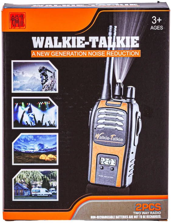 Žaislinė racija Walkie Talkie su žibintuvėliu, 50 m nuotolis