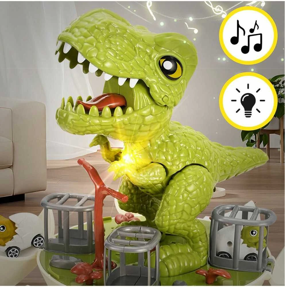 Malplay Žaislinė transporto paleidimo priemone su slydimo takeliu Dinozauras kiaušinyje, 2in1