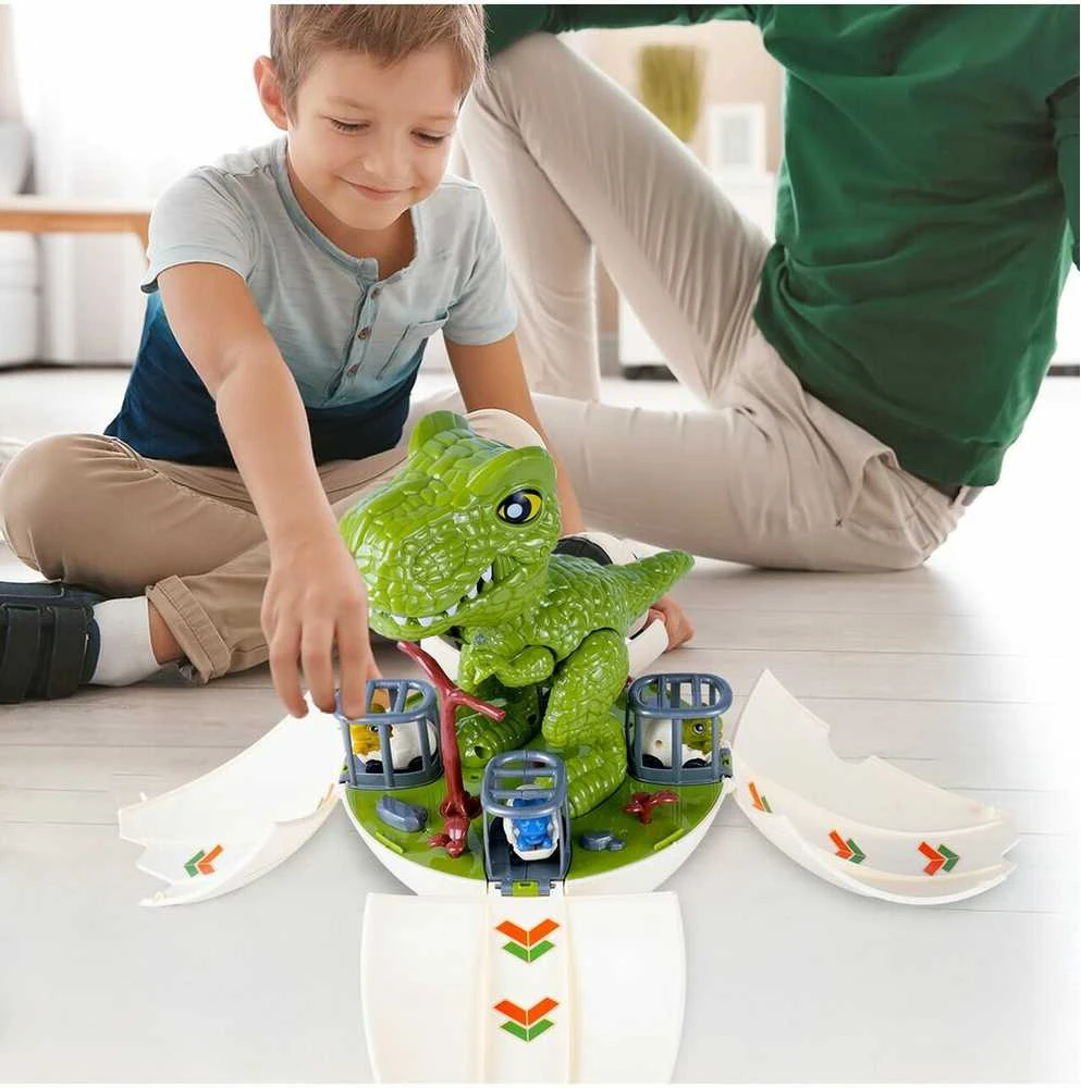 Malplay Žaislinė transporto paleidimo priemone su slydimo takeliu Dinozauras kiaušinyje, 2in1