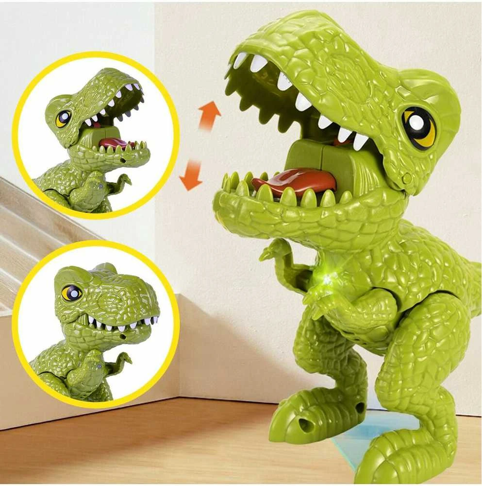 Malplay Žaislinė transporto paleidimo priemone su slydimo takeliu Dinozauras kiaušinyje, 2in1