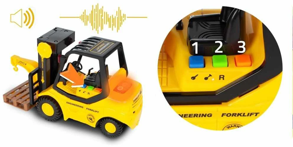 Lean Toys Žaislinis krautuvas su garsais ir šviesomis