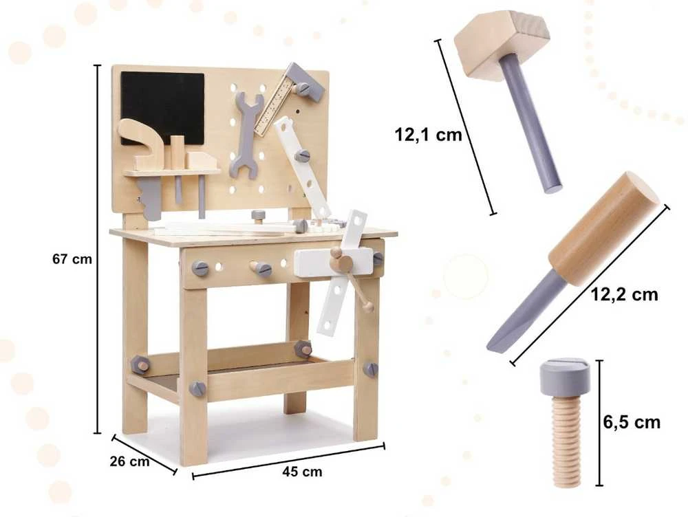 FunFit Žaislinis meistro įrankių rinkinys, įrankių komplektai Workbench With Tools