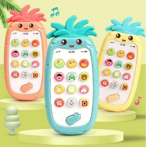 Malplay Žaislinis interaktyvus muzikinis telefonas Ananasas