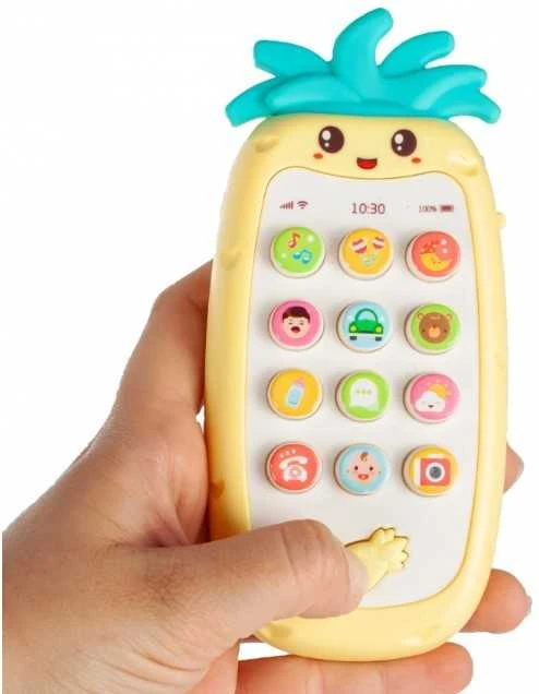 Malplay Žaislinis interaktyvus muzikinis telefonas Ananasas