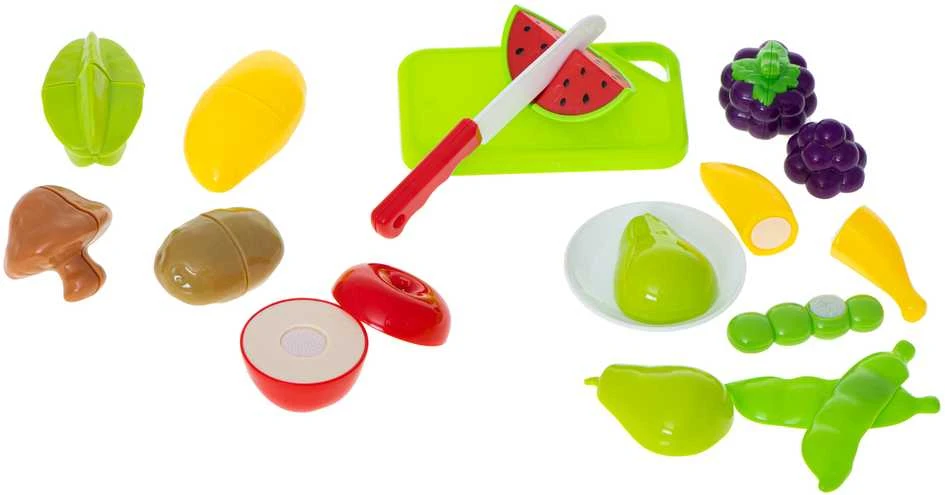 Žaislinis pirkinių vežimėlis su pirkiniais "Fruit"