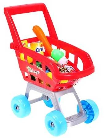 Žaislinis pirkinių vežimėlis su pirkiniais "SuperMarket"