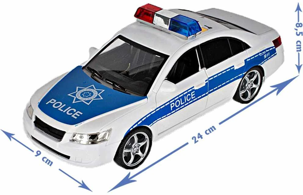 Malplay Policijos mašina su tikroviškais garsais, šviesa 1:16