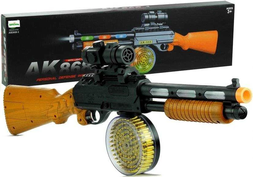 Žaislinis šautuvas Lean Toys AK 868-1 su šviesos ir garso efektais, 60 cm