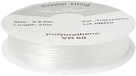 Elastingieij siūlai Nr. 60 karoliukų vėrimui RainBow® VERA V60 25 m, skaidrūs