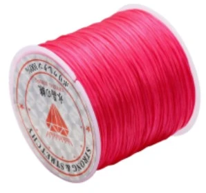 Elastingieij siūlai Nr. 70 karoliukų vėrimui RainBow® VERA V70 60 m, spalva rožinė