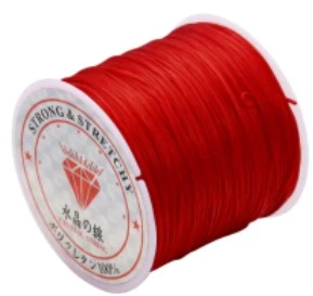 Elastingieij siūlai Nr. 70 karoliukų vėrimui RainBow® VERA V70 60 m, spalva raudona