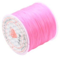 Elastingieij siūlai Nr. 70 karoliukų vėrimui RainBow® VERA V70 60 m, spalva šviesiai rožinė