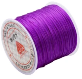 Elastingieij siūlai Nr. 70 karoliukų vėrimui RainBow® VERA V70 60 m, spalva violetinė