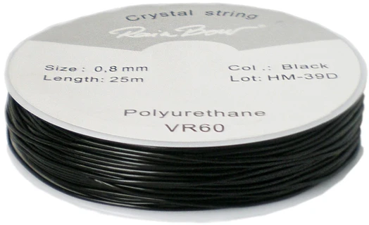 Elastingieij siūlai Nr. 80 karoliukų vėrimui RainBow® VERA V80 25 m, spalva juoda