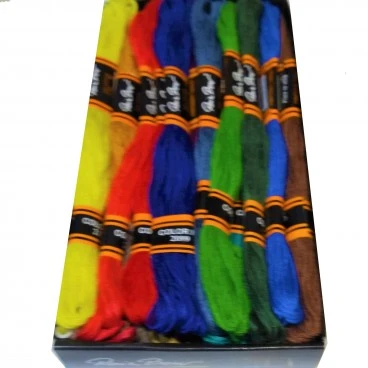 Medvilninių siuvinėjimo siūlų Muline RainBow® 24 natūralių spalvų po 8 m rinkinys