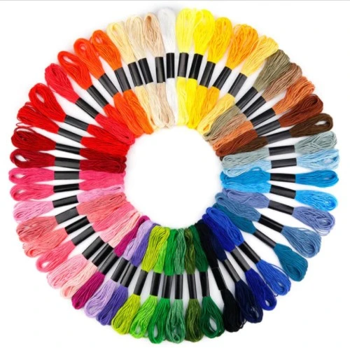 Medvilninių siuvinėjimo siūlų Muline RainBow® 50 įvairių spalvų po 8 m rinkinys