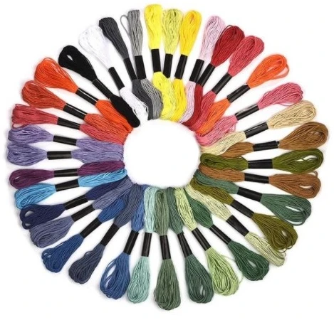 Medvilninių siuvinėjimo siūlų Muline RainBow® 36 įvairių spalvų po 8 m rinkinys