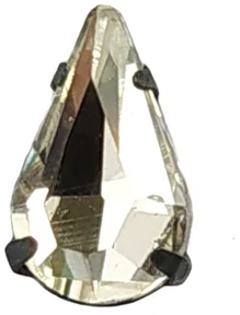 RAINBOW Akrilo akutė su prisiuvamu intarpu 6x10 mm, spalva balta