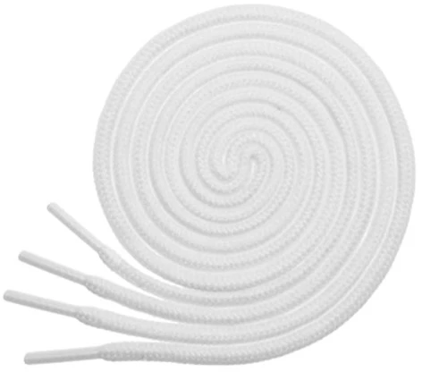 RAINBOW Apvalūs batraiščiai 3 mm 80 cm, spalva balta
