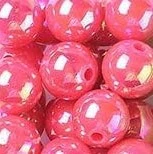 RAINBOW Apvalūs perlo imitacijos karoliukai 6 mm, 10 vnt., spalva rožinė
