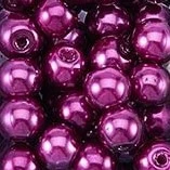 RAINBOW Apvalūs perlo imitacijos karoliukai 6 mm, 10 vnt., spalva violetinė