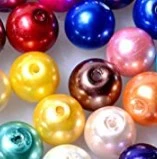 RAINBOW Apvalūs perlo imitacijos karoliukai 6 mm, 10 vnt., įvairios spalvos