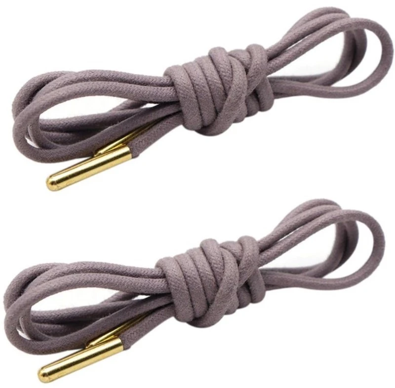 RAINBOW Elastiniai apvalūs batraiščiai 3 mm 60 cm su metaliniais antgaliais, spalva pilkai ruda