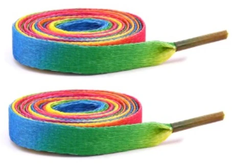 RAINBOW Įvairiaspalviai plokšti batraiščiai 8 mm 100 cm, spalva 3