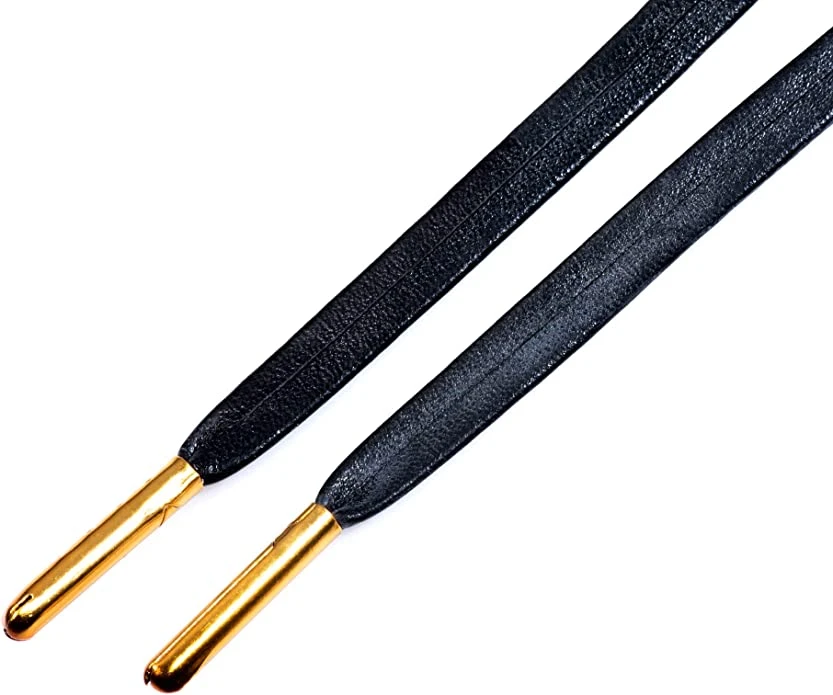 RAINBOW Odiniai plokšti batraiščiai 3 mm 80 cm, spalva juoda