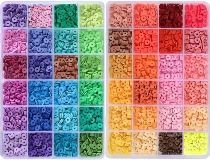 RAINBOW Plokščių karoliukų rinkinys apyrankių gamybai 4800 vnt.