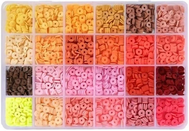 RAINBOW Plokščių karoliukų rinkinys apyrankių gamybai 2400 vnt.