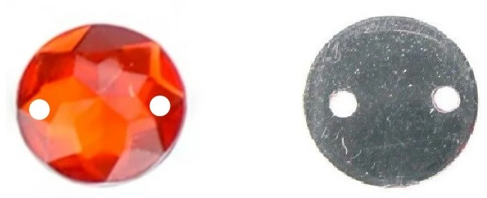 RAINBOW Prisiuvama akrilo akutė 10 mm, spalva raudona