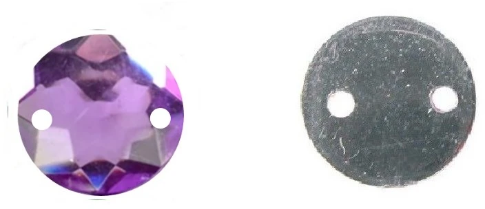 RAINBOW Prisiuvama akrilo akutė 10 mm, spalva šviesiai violetinė