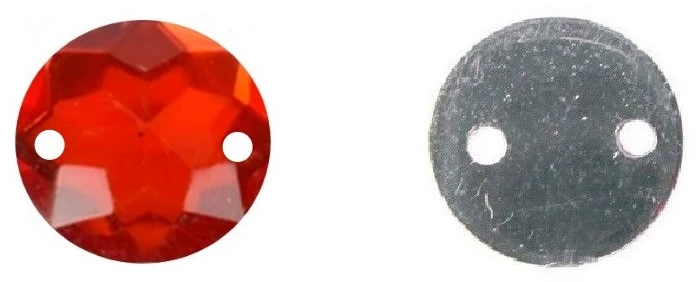 RAINBOW Prisiuvama akrilo akutė 10 mm, spalva tamsiai raudona