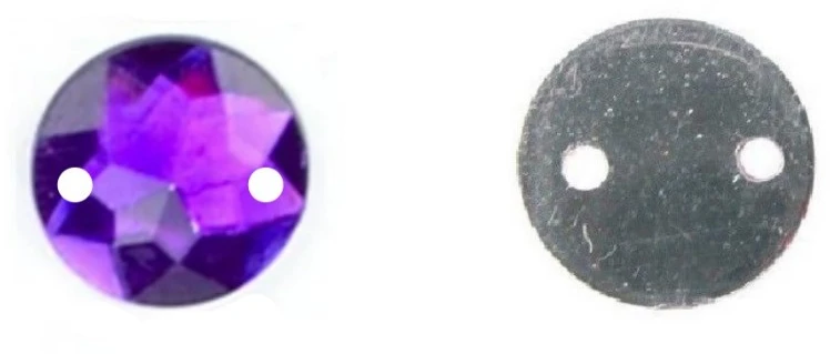 RAINBOW Prisiuvama akrilo akutė 10 mm, spalva violetinė