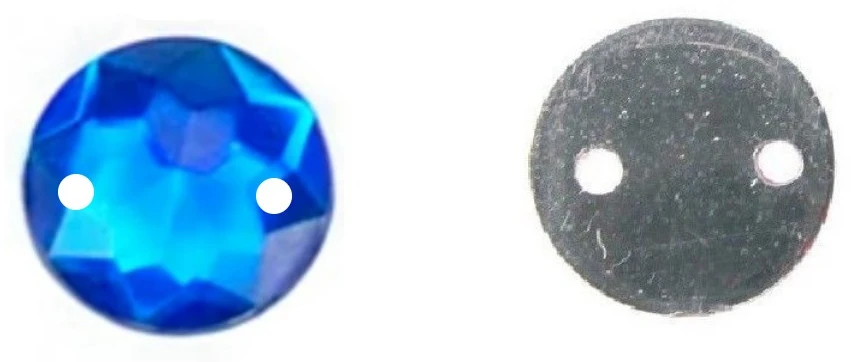 RAINBOW Prisiuvama akrilo akutė 10 mm, spalva mėlyna