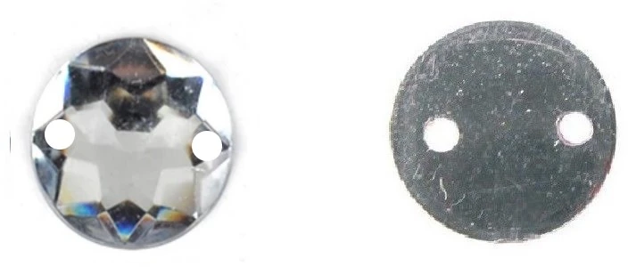 RAINBOW Prisiuvama akrilo akutė 10 mm, spalva balta