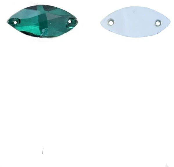 RAINBOW Prisiuvama akrilo akutė 5x10 mm, spalva žalia