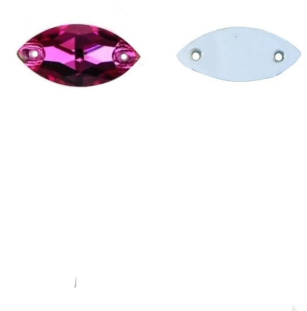RAINBOW Prisiuvama akrilo akutė 5x10 mm, spalva tamsiai rožinė