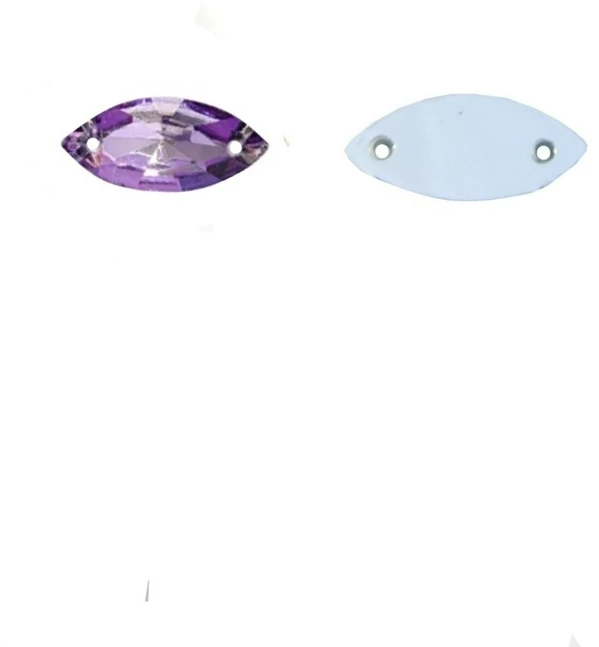 RAINBOW Prisiuvama akrilo akutė 5x10 mm, spalva šviesiai violetinė