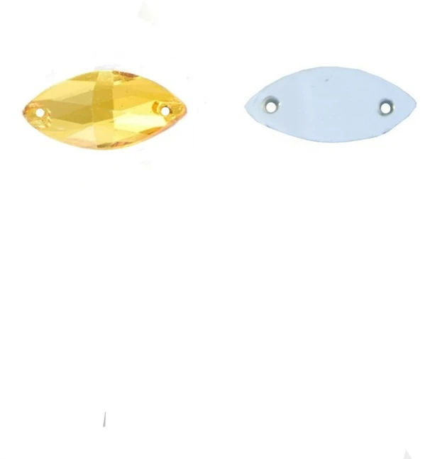 RAINBOW Prisiuvama akrilo akutė 5x10 mm, spalva geltona