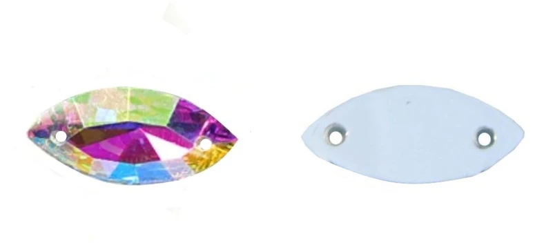 RAINBOW Prisiuvama akrilo akutė 7x15 mm, spalva perlamutrinė