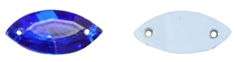 RAINBOW Prisiuvama akrilo akutė 7x15 mm, spalva mėlyna