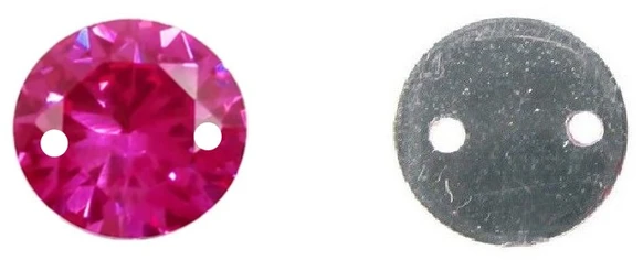 RAINBOW Prisiuvama akrilo akutė 8 mm, spalva tamsiai rožinė